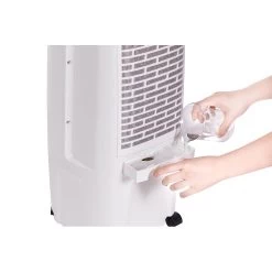 Honeywell TC10PEU Compact Evaporative Tower Air Cooler With Fan And Humidifier, Washable Dust Filter, 194 CFM - 2.6 Gallon Tank (White) -Honeywell Store tp10peu compact evaporative air cooler humidifier 194 cfm white 3