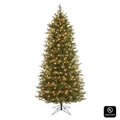 Honeywell 7.5 Ft. Churchill Pine Slim Pre-Lit Artificial Christmas Tree, 600 Warm White LED Lights