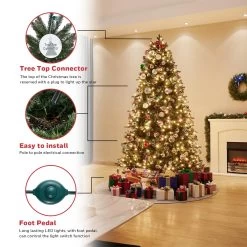 Honeywell 6.5 Ft. Whistler Fir Pre-Lit Artificial Christmas Tree With 400 Warm White LED Lights -Honeywell Store w14l0692 honeywell whistler fir pre lit christmas tree 2